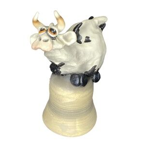 Vintage 1999 TODD J WARNER Signed Cow Bell Animal Series Whimsical Collectible